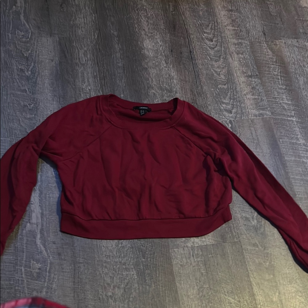Women's Burgundy Crop Top